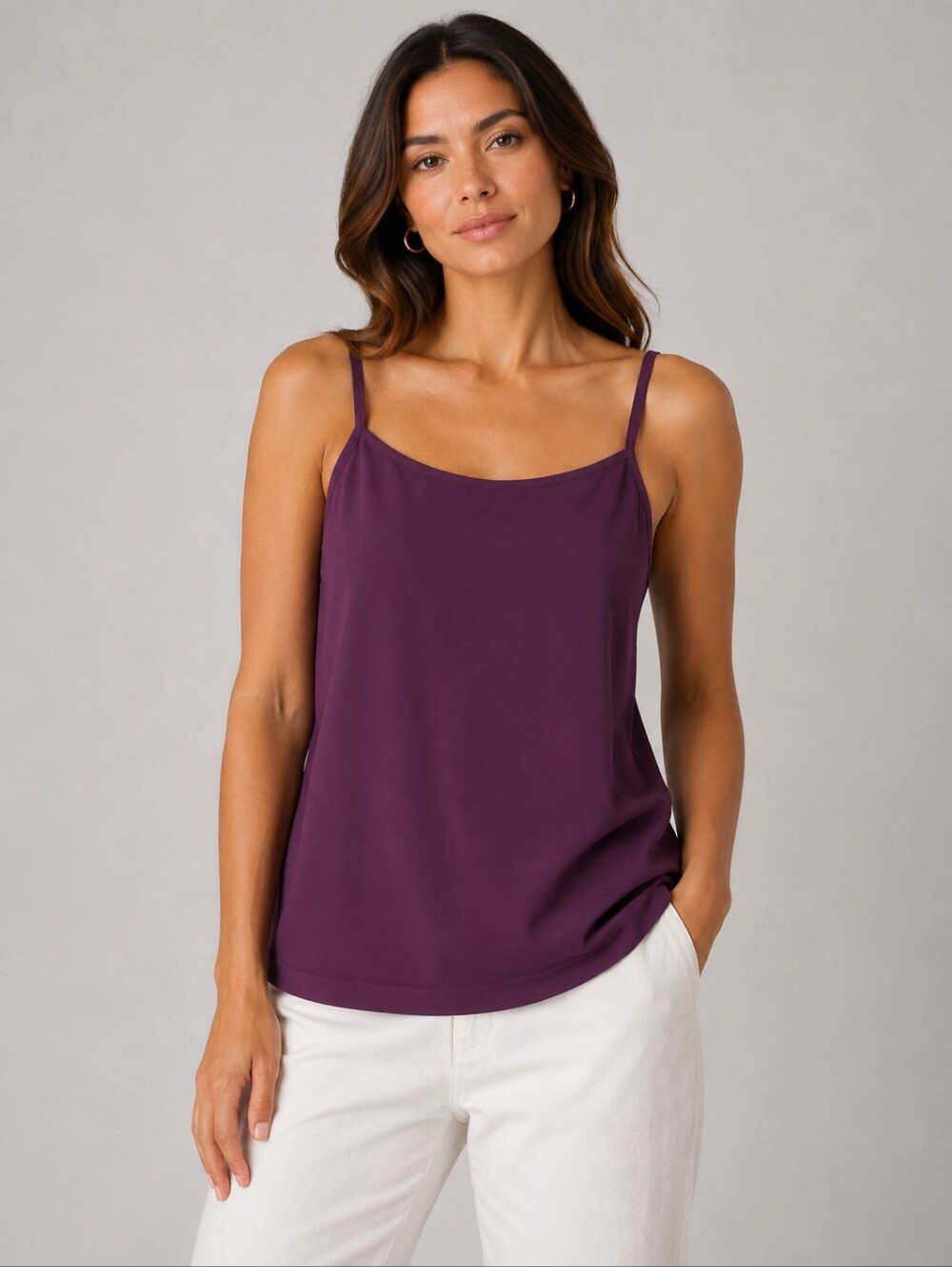 Coobie Plum Adjustable Spaghetti-Strap Cami. New